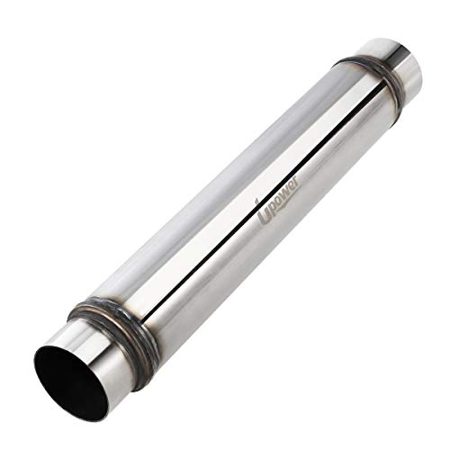 Upower 3 Inch Inlet/Outlet Exhaust Muffler, 3" Inlet Resonator with 18" Length Overall Length 22" Resonator Great Tone Universal Stainless Steel Muffler Resonator
