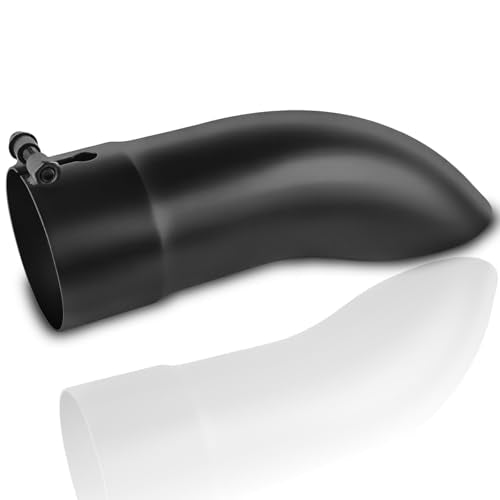 Mupera Universal 3.5" Turn Down Exhaust Tip, 3.5" Outlet, 12" Long - size: 3.5" Inlet 3.5" Outlet 12" Length Black