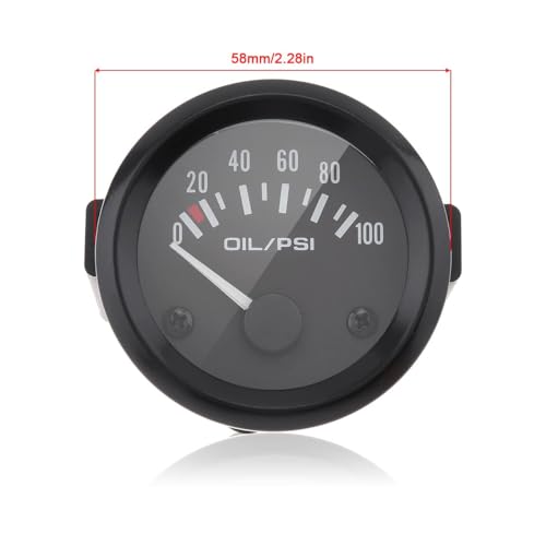 Oil Pressure Gauge Kit, 2" 52MM 12V 0~100PSI Universal Colorful LED Digital Oil Press Pressure PSI Gauge with Oil Pressure Sensor