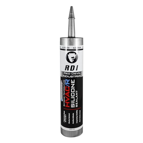 Red Devil 089650 Extreme Temperature HVAC/R Silicone Sealant, 280 ml, Aluminum, 1 Pack, Made in USA - color: Aluminum, size: 1 Pack