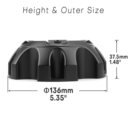 Wheel Center Caps for Fuel Off-Road Wheels 1001-61 M-453 ST-MQ805-168 Center Hubcaps, 4 Pack Center Cover, Outer Diameter 5.35in (Matt Black) - size: OD 5.35in