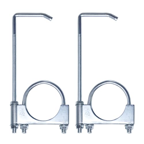 2 Pcs Universal Exhaust Clamp with Hanger, Fits 2-1/2" Exhaust Pipe