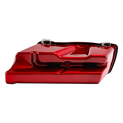 TCMT 5" Extended Hard Saddle Bags W/Lids Fit For Harley Touring Models CVO Road Glide Road King Street Glide Electra Glide Ultra Classic 1994-2013 - color: Velocity Red Sunglo chrome Latches