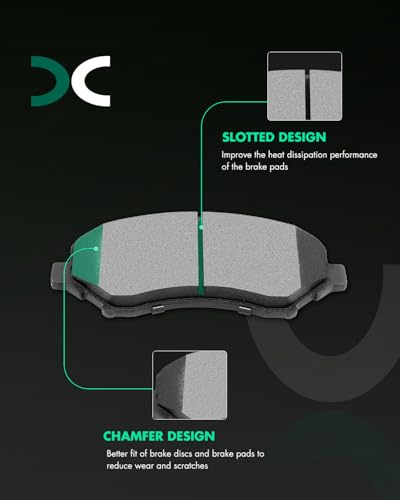 SCITOO Ceramic Pads, Front Brake Pads Brakes Kits Fit For Jeep For Wrangler - size: Front D1273 [4PCS]