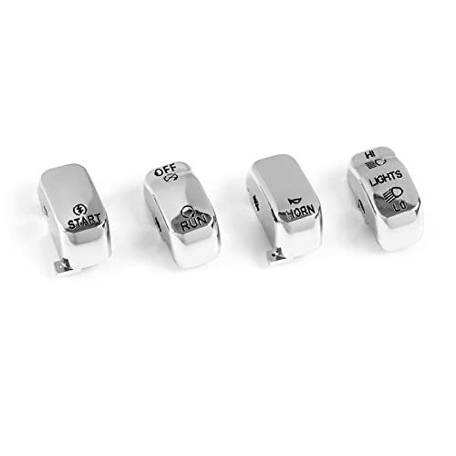 Chrome Hand Control Switch Housing Switch Cap Kit Compatible for Harley Davidson Touring Electra Road Glide Road King Tri Glide Ultra FLHTCU FLTR FLHR 1996-2013