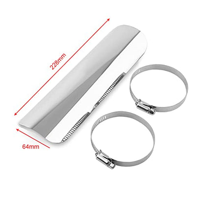 Exhaust Heat Shield, Motorcycle Metal Cover with 2pcs Clamps