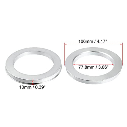 X AUTOHAUX 4pcs Aluminium Alloy Hub Centric Rings Wheel Bore Center Spacer - size: 106-77.8