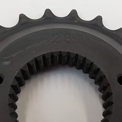 23 Tooth Belt-to-Chain Drive Conversion Front Transmission Sprocket with ½” Offset & Wheel Spacer for 1985-1994 Harley FXR & 1986-1999 Harley Softail 5-Speed Models – Recommended for 530 Chain