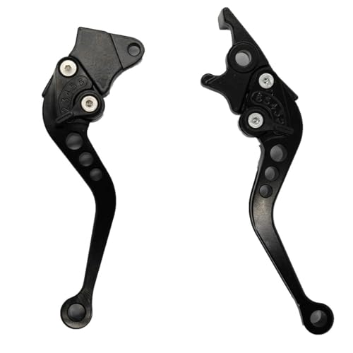 RAYANA 7/8" Handle Bar Clutch Brake Lever CNC Aluminum Alloy Adjustable Compatible for Chinese GY6 50cc 70cc 90cc 125cc 150cc Moped Scooter Motorcycle (Front Discs and Rear Drums, Black) - color: Black, style: Front Discs and Rear Drums