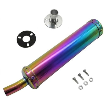 BADASS SHARKS 22mm Exhaust Muffler 2-Stroke 50cc-150cc Dirt Bike Scooter - color: Colorful