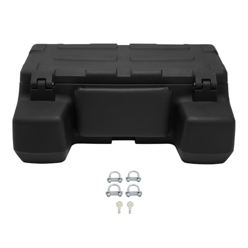 XMT-MOTO ATV Rear Passenger Backrest Seat Rack Cargo Storage Helmet Trunk Box Luggage 96L Black