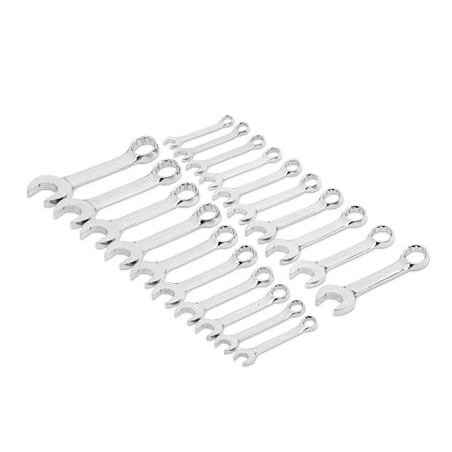 GEARWRENCH 20 Pc. 12 Point Stubby Combination SAE/Metric Wrench Set - 81903 - size: SAE/Metric, style: 20 Piece with Tray