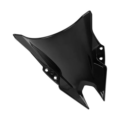 Motorcycle 18.4" Windscreen Windshield Replacement for Kawasaki Ninja500 Ninja 500 SE 2024 2025 2026 PC Windscreen Double Bubble (Black) - color: Black