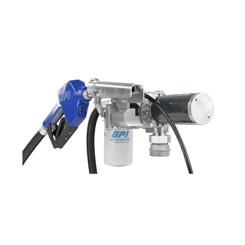 GPI - M-150 Series Fuel Transfer Pump, Automatic Shut-Off Nozzle with Filter Kit, 15 GPM, 12 Volt (110612-03) - style: Automatic Nozzle, Filter Kit
