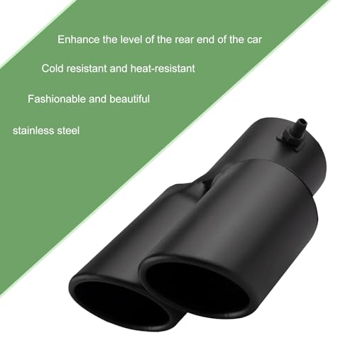 MLY Dual Exhaust Tip, 2.5'' Inlet/2.4'' Outlet Straight Exhaust Tip, Stainless Steel Muffler Tip with Screw, Universal Exhaust Tailpipe Tip for Cars (Black)