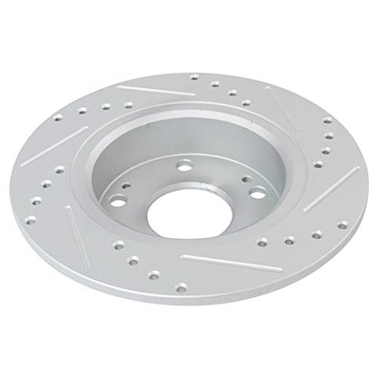 TRQ Brake Rotors Set Performance Premium G-Coated Slotted X Drilled Front - style: BRA13741