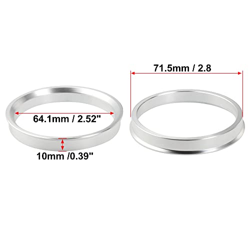 X AUTOHAUX 4pcs Aluminium Alloy Hub Centric Rings Wheel Bore Center Spacer - size: 64.1mm