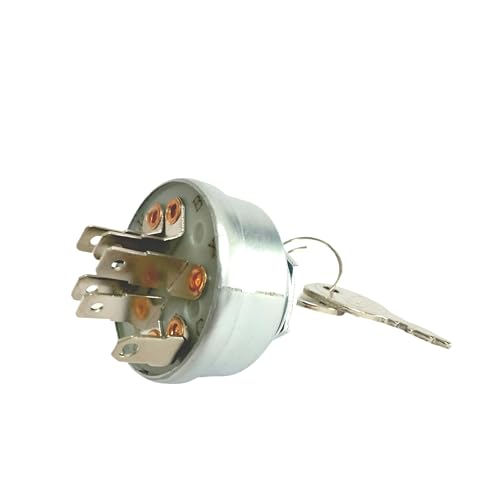 92377, 91846 Ignition Starter Switch with Keys Fits Murray 92377MA, 092377MA Lawn Mowers, Compatible w Briggs & Stratton 5411,5411H,5412K Oregon 33-392, Stens 430-161, 4 Position 6 Terminals