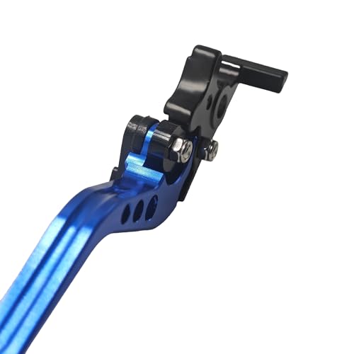 1 Pair Blue Motorcycle Brake Clutch Levers, CNC Aluminum Alloy Handle Set for Scooter Motorbike, Adjustable Replacement Parts - color: Blue