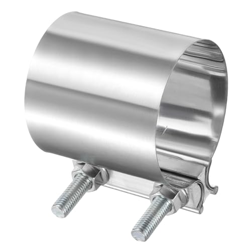 HARFINGTON Exhaust Clamp 2.99" Stainless Steel Lap Joint Band Clamp Exhaust Pipes Connection with M10x55.5 Screws for Car Muffler Elbow Pipes - size: 2.99 inch