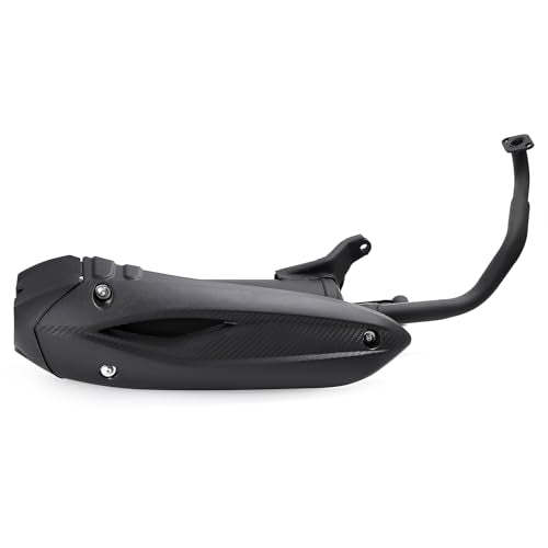 Mokuo Motorcycle Exhaust Assembly in Heavy Iron Material Compatible with Chinese GY6 125cc 150cc 4-Stroke Engine Scooter Moped RSZ 150cc,Xpro Bali 150