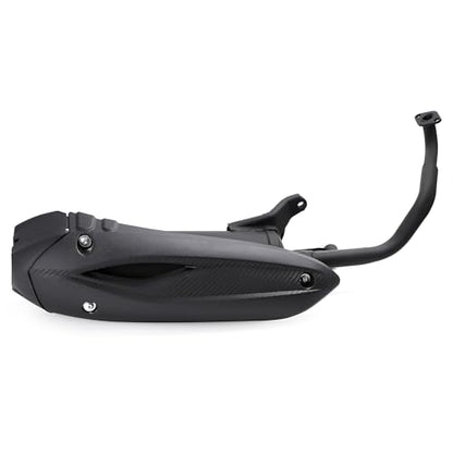 Mokuo Motorcycle Exhaust Assembly in Heavy Iron Material Compatible with Chinese GY6 125cc 150cc 4-Stroke Engine Scooter Moped RSZ 150cc,Xpro Bali 150