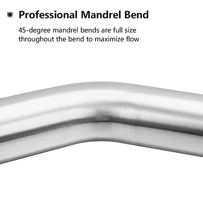 A-KARCK Exhaust 45 Degree Tube 2.25" OD 2 Pack, Stainless Steel Exhaust Pipe Mandrel Bend, Custom Your Own Exhaust System - size: 2.25", style: 45 Degree - 2pcs