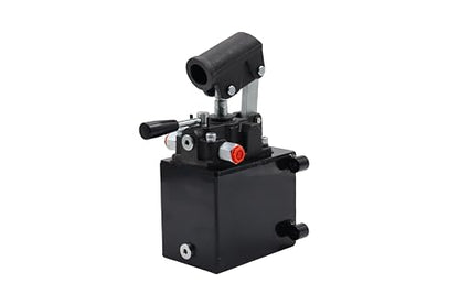 Spare Parts Holland - Double Acting Hydraulic Piston Hand Pump with Release Knob, Hand Operated Hydraulic Pump 3/8" NPTF Ports (1.5 CID 1 Qrt Tank (0.27 Gal) - style: 1.5 CID 1 Lt. tank (0.27 Gal)