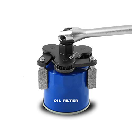 CHILI TOOLS Universal Adjustable No-Slip Magnetic Oil Filter Wrench with 3/8" Square Drive | Range From 2-1/4 to 4 inch Oil Filters Removal Tool | For Motorcycles, Cars & Trucks | Made in Taiwan