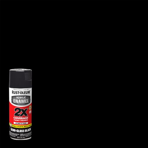 Rust-Oleum Acrylic Enamel 2X Spray Paint, Semi-Gloss Black - color: Semi-Gloss Black, size: 12 Ounce (Pack of 1)