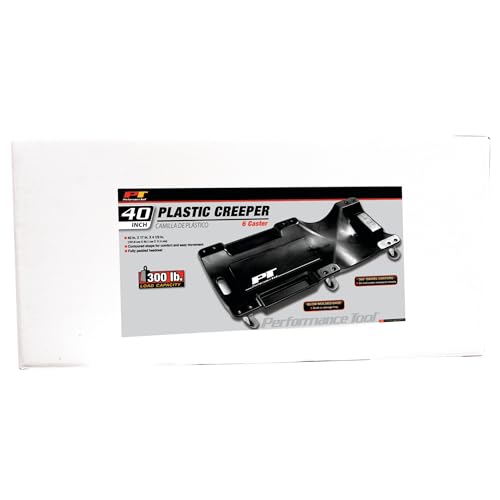 Performance Tool W85006 40 in. Plastic Mechanics Creeper Black - style: 40" 6-Casters Plastic