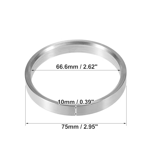 X AUTOHAUX 4pcs OD 75mm to ID 66.6mm Aluminum Alloy Hub Centric Rings - size: 75mm ID to 66.6mm OD