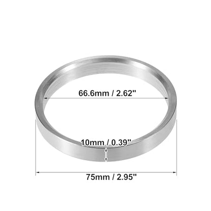 X AUTOHAUX 4pcs OD 75mm to ID 66.6mm Aluminum Alloy Hub Centric Rings - size: 75mm ID to 66.6mm OD