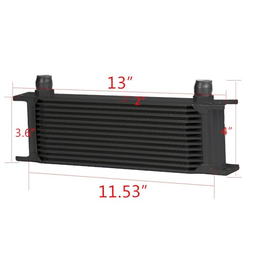 G-PLUS 13 Row 10AN-AN10 Universal Black Engine Transmission Oil Cooler - color: Black, size: 13 Row AN10