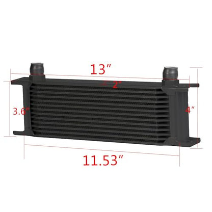 G-PLUS 13 Row 10AN-AN10 Universal Black Engine Transmission Oil Cooler - color: Black, size: 13 Row AN10