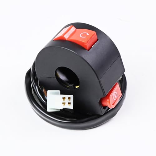 Handlebar Mount Motorbike ON Off Start Kill Switch, 7/8" 22mm 4-Wire Aftermarket Replacement Compatible with 110cc 125cc Taotao ATVs Quad Motorcycle Wheelers Pit Bike