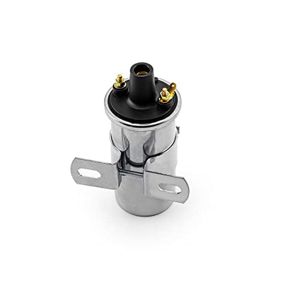 Speedmaster PCE382.1016.01 12V Electronic Round Oil Filled Female Round Canister Ignition Coil Chrome