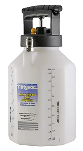 Mityvac MV6400 Fluid Dispensing System for Filling or Topping Fluids, 1.2 Gallon Reservoir, Manual Pump, Pressure Gauge and Relief Valve, Auto-shutoff Valves, 5' Hose with Flow Control Valve - style: MV6400