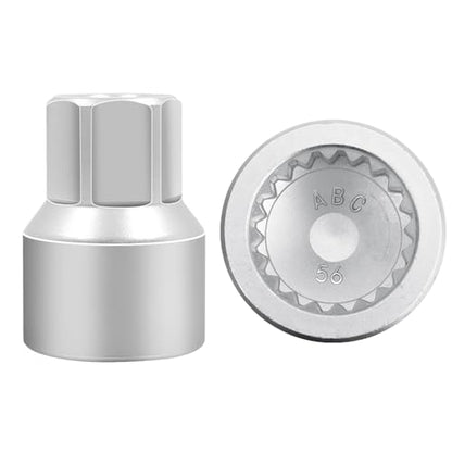 ABC-56 20Pt Outer Ring 4mm Wheel Locking Nut Key for Porsche VW - color: ABC-56 Outer ring thickness: 4mm