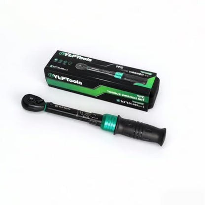 1/4-Inch Drive Click Torque Wrench, 20–200 in-lb (2.26–22.6 Nm), ±3% Accuracy, 90-Tooth Ratchet, Dual-Direction, Chrome Vanadium Steel, Includes Storage Case - size: 1/4 20-200
