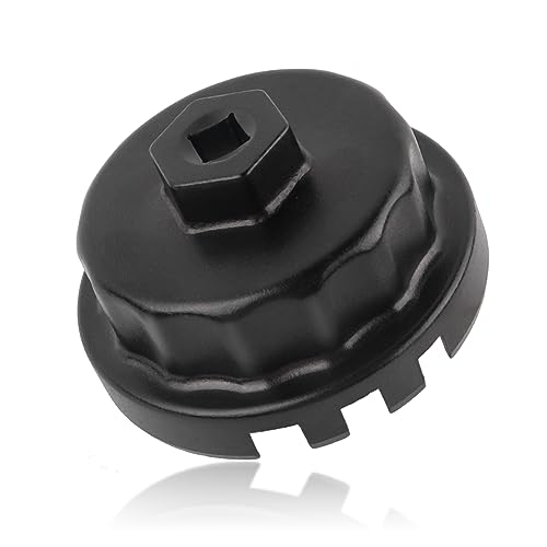 Salior 64mm Oil Filter Wrench,Aluminum Alloy Quickly Oil Filter Removal Tool Compatible with Lexus Toyota Tundra RAV4 Sienna 2.5L to 5.7L Engines Oil Filter Socket (Black) - color: Black/4 Slot