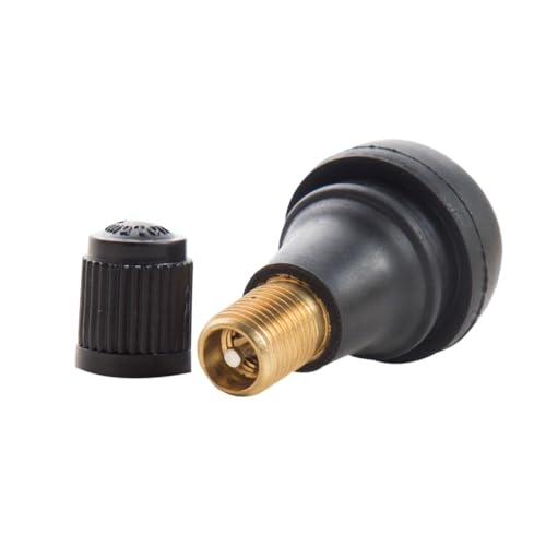 TR412 Rubber Snap-in Short Black Tire Valve Stem for Tubeless 0.453 Inch 11.5mm Rim Holes (TR412-50 Pack) - size: TR412 - 50 Pack