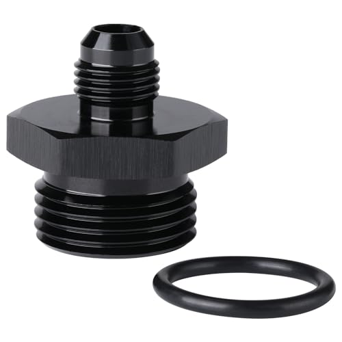 6AN Male Flare to 12AN ORB O-ring Boss Fuel Pump Rail Adapter Fitting Aluminum Black - color: Black - 1PC, size: 6AN to 12AN ORB