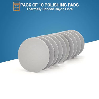 Glass Polish 5 inch (130mm) Pack of 10 Felt Polishing Pads for Polishing Glass, Plastic, Metal and Marble - GP11008 - style: 5" (10 Pads)