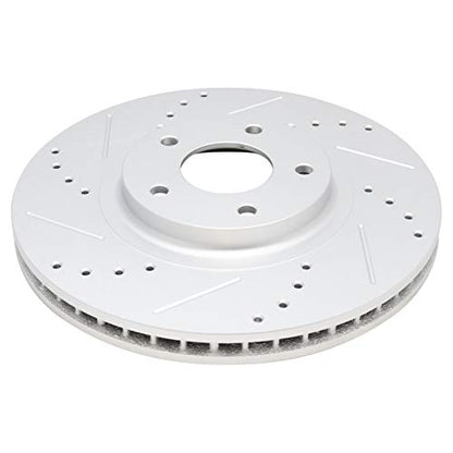 TRQ Performance Front Rear Brake Rotor Set Drilled Slotted Vented G Coated - style: BRA13969