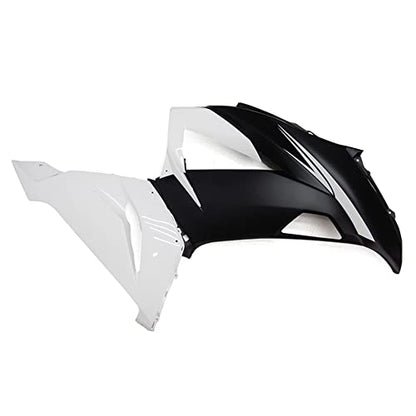White Black Fairing for Kawasaki ZX6R 2013 14 15 16-2018 Injection Bodywork - color: White Black