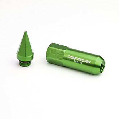 Auto Dynasty M12 x 1.5 Open/Closed End Design 20-Piece Aluminum Alloy Wheel Lug Nuts +1 X Deep Drive Extension (Green) - color: Green