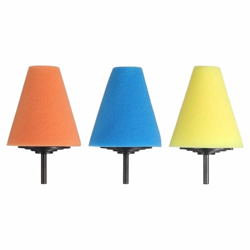 HARFINGTON 3pcs Cone Buffing Polishing Pads Set Sponge Car Wheel Polishers