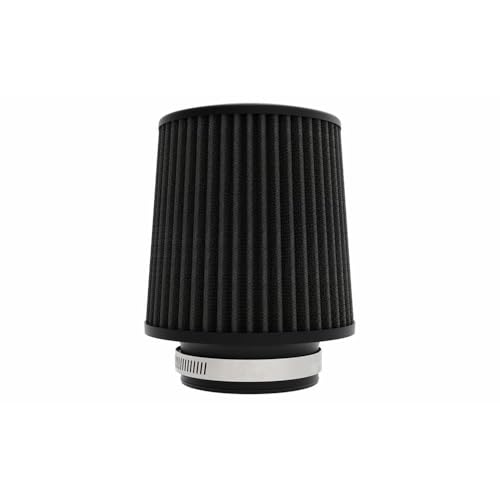 K&N Dryflow Lifetime Universal Clamp-On Air Filter: Dry Synthetic, Washable, Oil-Free: Flange Diameter: 3.5 In, Filter Height: 6 In, Flange Length: 1.5 In, Type: Dry Synthetic, RU-3110HBK
