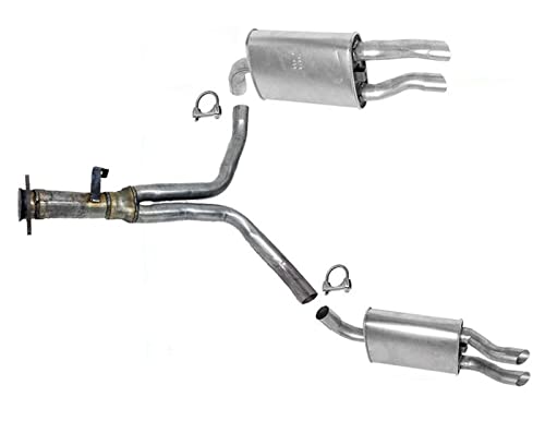 Rear Y Pipe with Dual Muffler Exhaust System MADE IN USA Replacement Parts for Chevrolet Corvette 1986 1987 1988 1989 1990